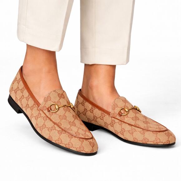 Gucci Shoes - Gucci Jordaan GG Monogram Horsebit Loafer Ruggine Rust Size 40.5